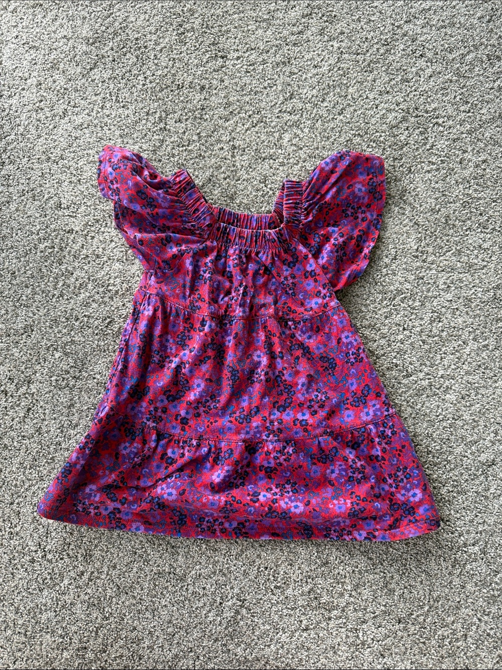 Gap 2T Girls' Magenta Floral Smocked Neck Dress